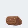 Piccola borsa marine in tessuto teddy, color cammello