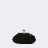 Piccola borsa Pasticcino in pelle scamosciata, nera