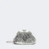 Piccola pochette Pasticcino in raso con paillettes, argento