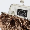Piccola pochette Pasticcino in raso con paillettes, rosa