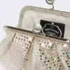 Piccola pochette Pasticcino in raso con strass, rosa antico