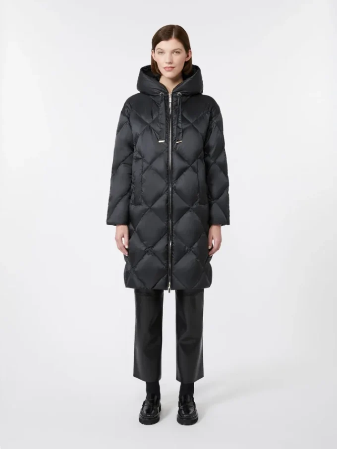 Piumino in tessuto idrorepellente iridescente, nero
