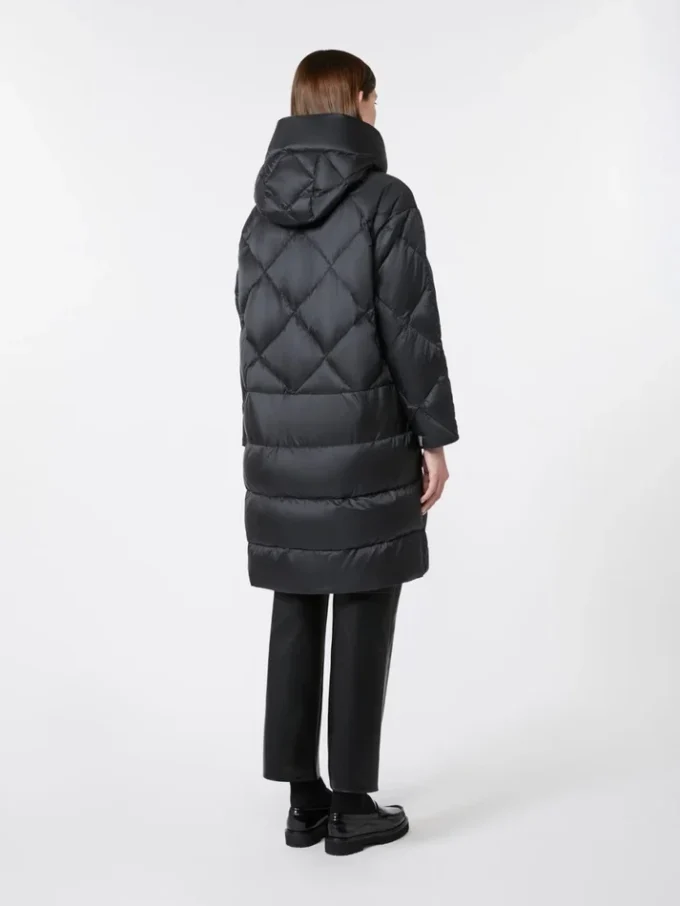 Piumino in tessuto idrorepellente iridescente, nero