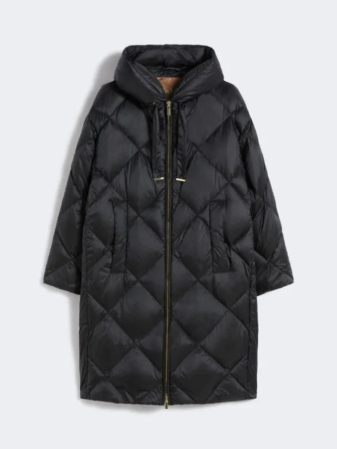 Piumino in tessuto idrorepellente iridescente, nero