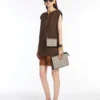 Pochette extra small in jacquard di cotone, nera