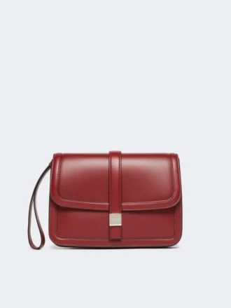 Pochette in pelle liscia, bordeaux