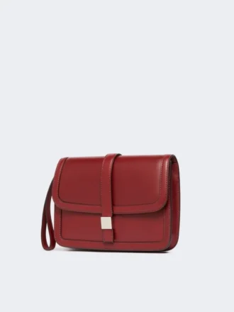 Pochette in pelle liscia, bordeaux