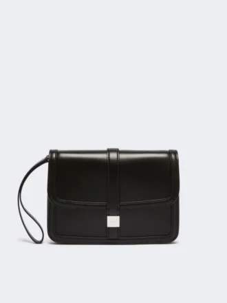 Pochette in pelle liscia, nera