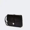Pochette in pelle liscia, nera