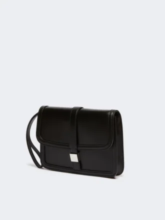 Pochette in pelle liscia, nera
