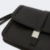 Pochette in pelle liscia, nera
