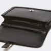 Pochette in pelle liscia, nera