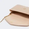 Pochette in viscosa e raso di seta, color cipria