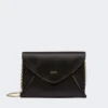 Pochette in viscosa e raso di seta, nera
