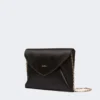 Pochette in viscosa e raso di seta, nera