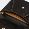 Pochette in viscosa e raso di seta, nera