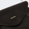 Pochette in viscosa e raso di seta, nera