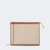 Pochette media in jacquard di cotone, color nocciola
