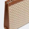 Pochette media in jacquard di cotone, color nocciola