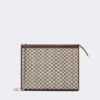 Pochette media in jacquard di cotone, nera
