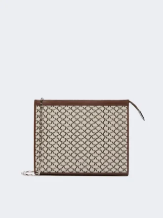 Pochette media in jacquard di cotone, nera