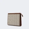 Pochette media in jacquard di cotone, nera