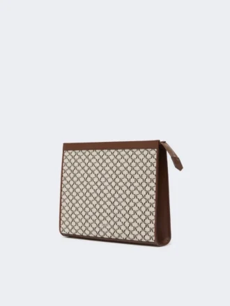 Pochette media in jacquard di cotone, nera