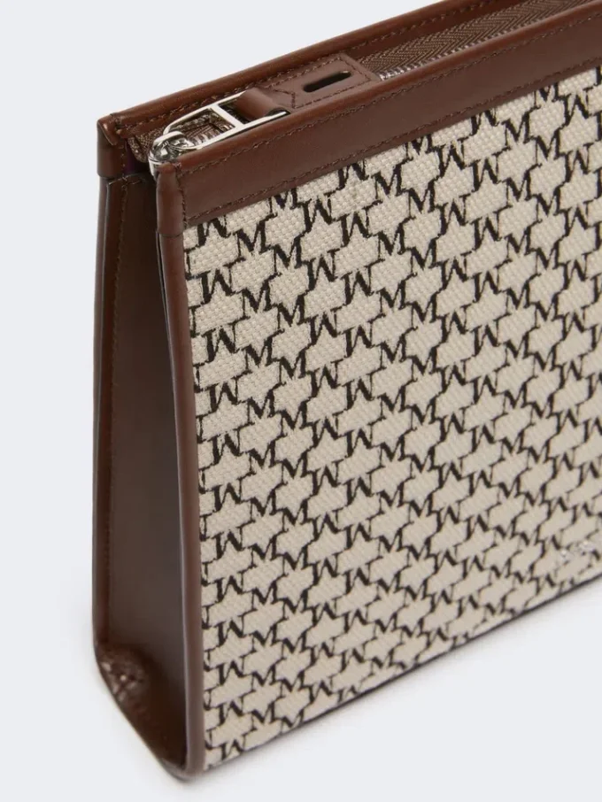 Pochette media in jacquard di cotone, nera
