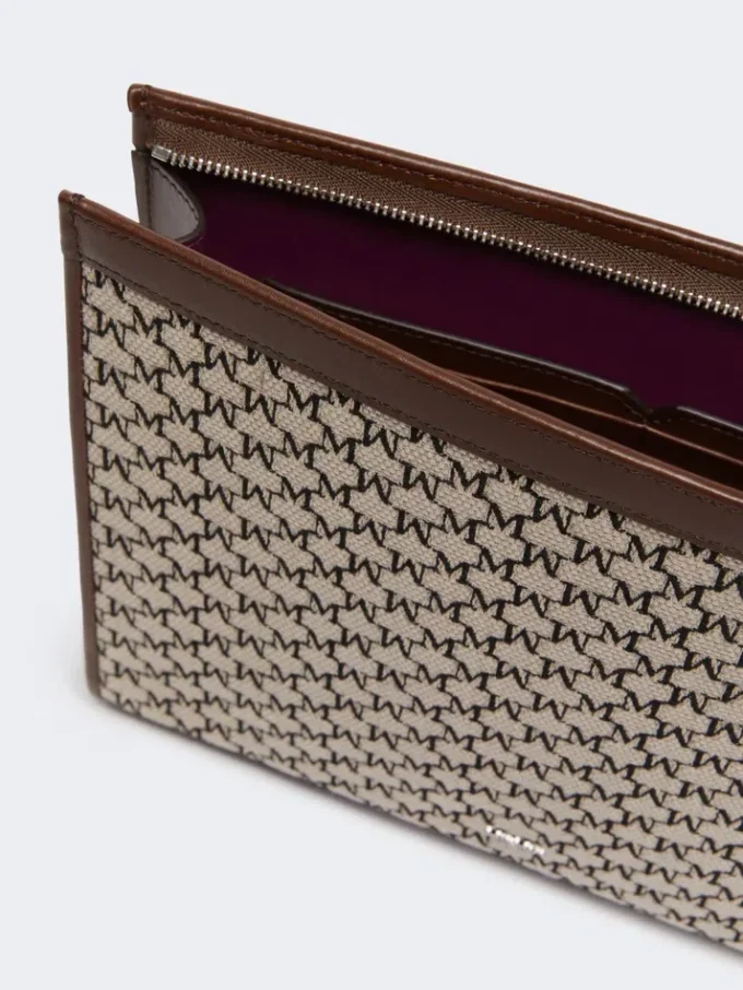 Pochette media in jacquard di cotone, nera
