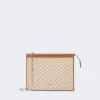 Pochette piccola in jacquard di cotone, color nocciola
