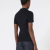 Polo in maglia a coste di lana, blu oltremare