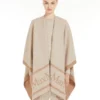 Poncho in lana jacquard, beige Poncho in lana jacquard, beige