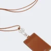 Portabadge in pelle, marrone ambra