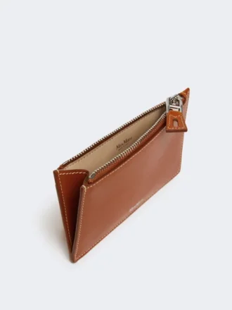 Portacarte in pelle, color ruggine