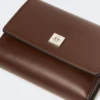 Portafoglio in pelle, color cacao