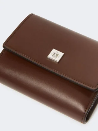 Portafoglio in pelle, color cacao