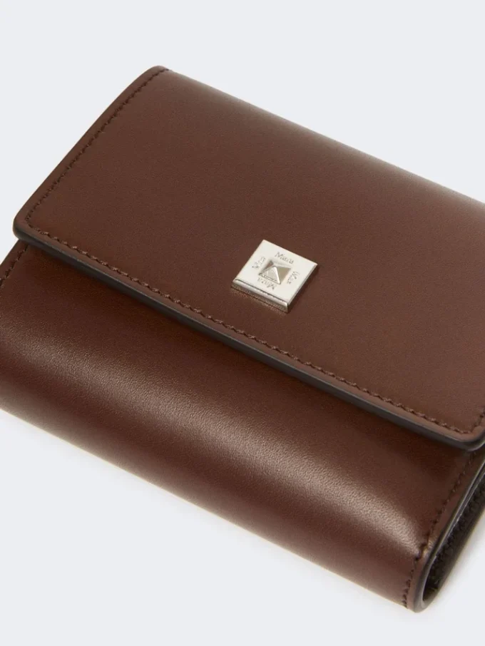 Portafoglio in pelle, color cacao