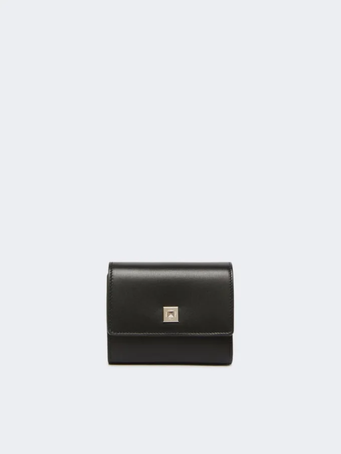 Portamonete in pelle, nero