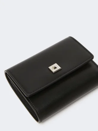 Portamonete in pelle, nero