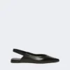 Sandali piatti in pelle nappa, nero Sandali piatti in pelle nappa, nero