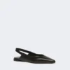 Sandali piatti in pelle nappa, nero Sandali piatti in pelle nappa, nero