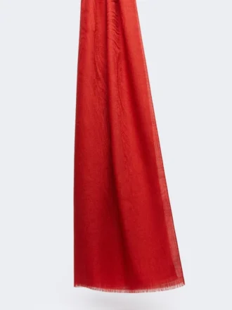 Scialle in filato jacquard di lana e seta, rosso