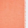 Scialle in jacquard di cotone, modal e cashmere, color corallo