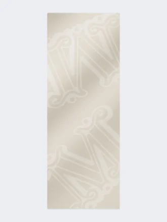 Scialle in jacquard di seta, cashmere e lana, beige Scialle in jacquard di seta, cashmere e lana, beige