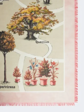Sciarpa oversize in seta e lana stampata, rosa antico