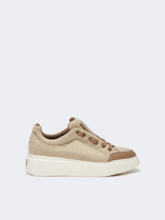 Sneakers in cashmere idrorepellente, beige