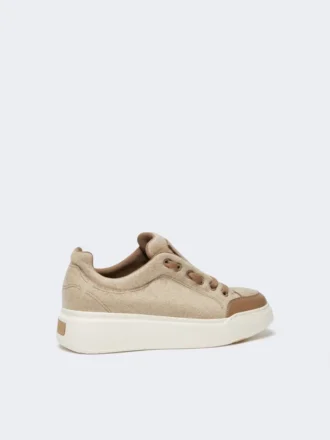 Sneakers in cashmere idrorepellente, beige