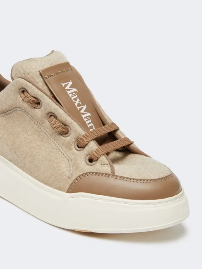Sneakers in cashmere idrorepellente, beige Sneakers in cashmere idrorepellente, beige