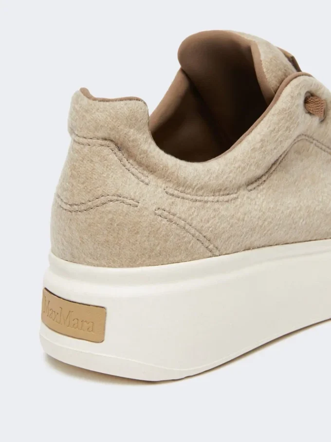 Sneakers in cashmere idrorepellente, beige Sneakers in cashmere idrorepellente, beige