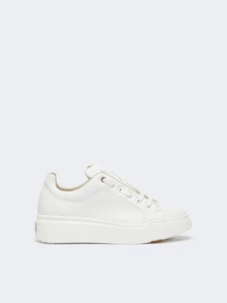 Sneakers in pelle, bianco ottico